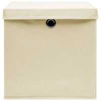 Contenitori con Coperchi 10 pz 28x28x28 cm Crema 325218