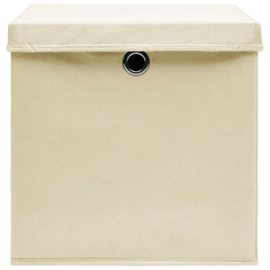 Contenitori con Coperchi 10 pz 28x28x28 cm Crema 325218