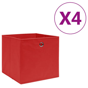 Contenitori 4 pz in Tessuto non Tessuto 28x28x28 cm Rosso cod mxl 51290