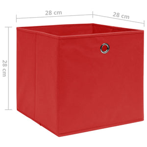 Contenitori 4 pz in Tessuto non Tessuto 28x28x28 cm Rosso cod mxl 51290