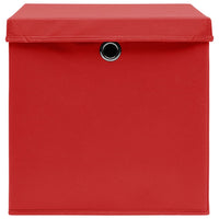 Contenitori con Coperchi 4 pz 28x28x28 cm Rosso 325220