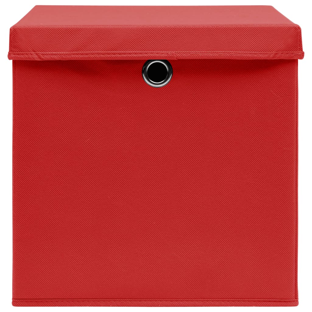 Contenitori con Coperchio 4 pz 28x28x28 cm Rosso cod mxl 53892