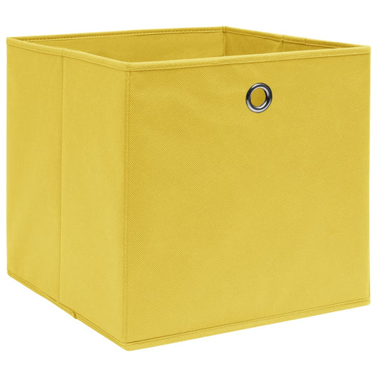 Contenitori 4 pz in Tessuto non Tessuto 28x28x28 cm Giallo 325223