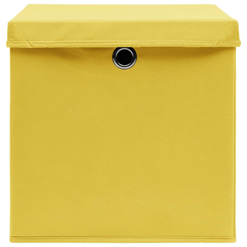 Contenitori con Coperchi 4 pz 28x28x28 cm Giallo 325224