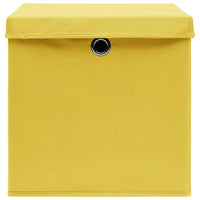 Contenitori con Coperchi 4 pz 28x28x28 cm Giallo 325224