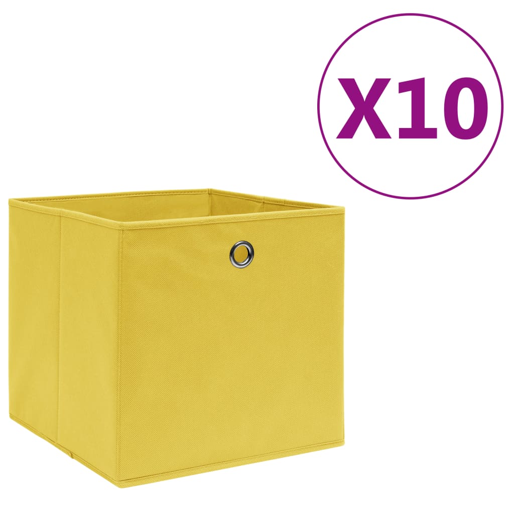 325225 Storage Boxes 10 pcs Non-woven Fabric 28x28x28 cm Yellowcod mxl 119413