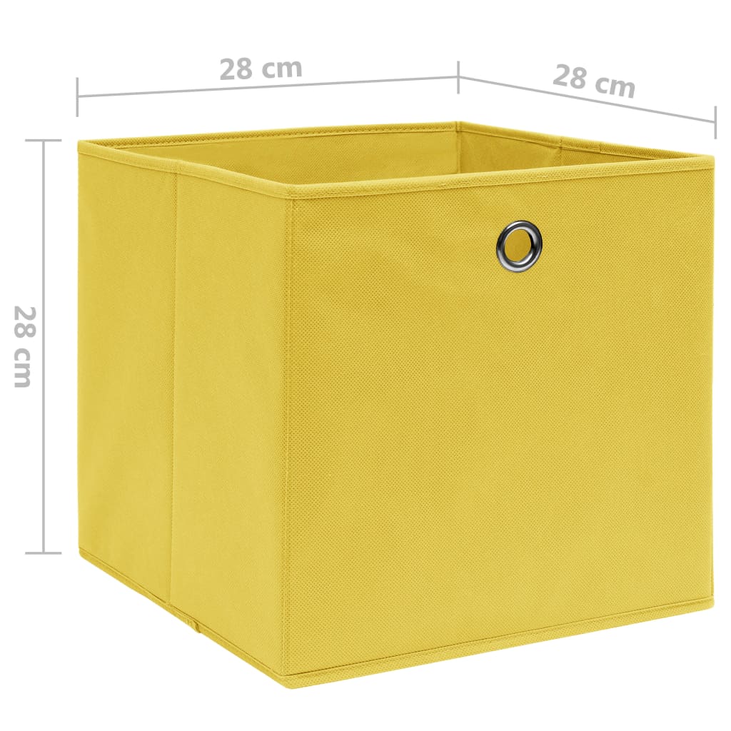 325225  Storage Boxes 10 pcs Non-woven Fabric 28x28x28 cm Yellow 325225