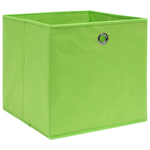 Contenitori 4 pz in Tessuto non Tessuto 28x28x28 cm Verde 325227