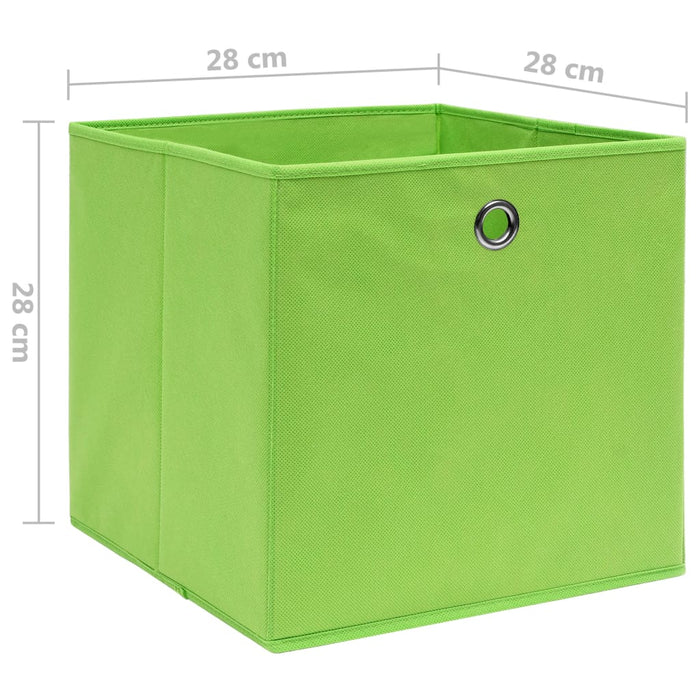 Contenitori 4 pz in Tessuto non Tessuto 28x28x28 cm Verde 325227