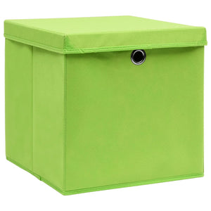 Contenitori con Coperchi 4 pz 28x28x28 cm Verde 325228