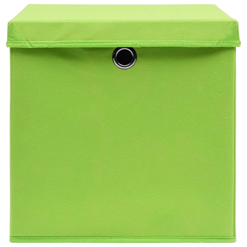 Contenitori con Coperchi 4 pz 28x28x28 cm Verde 325228