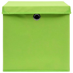 Contenitori con Coperchi 4 pz 28x28x28 cm Verde 325228