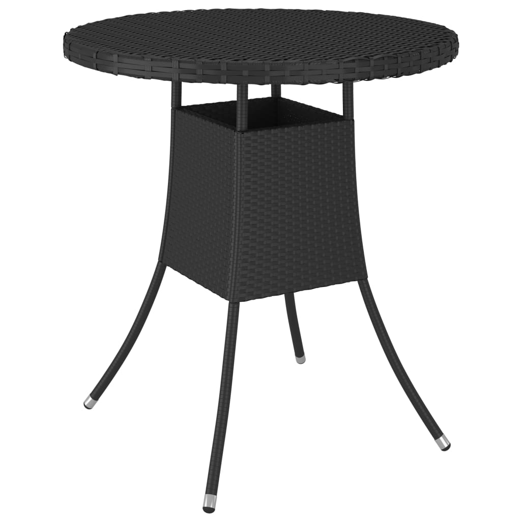 Tavolo da Giardino Nero 70x70x73 cm in Polyrattan 310465