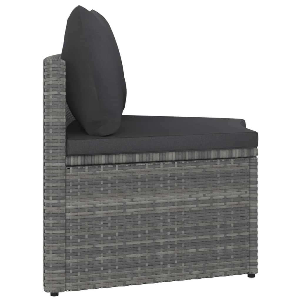 Set Divani da Giardino 2 pz con Cuscini in Polyrattan Grigio 310468