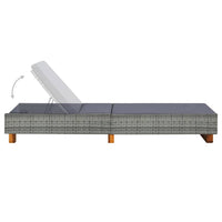 Lettino Prendisole con Cuscino in Polyrattan Grigio cod mxl 23081