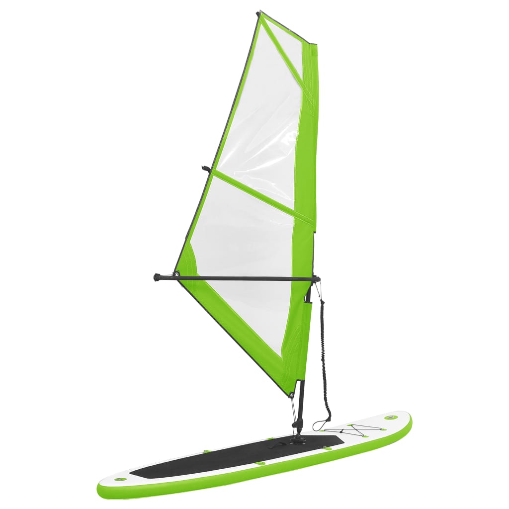 Set Tavola Gonfiabile da SUP con Vela Verde e Bianco 92735