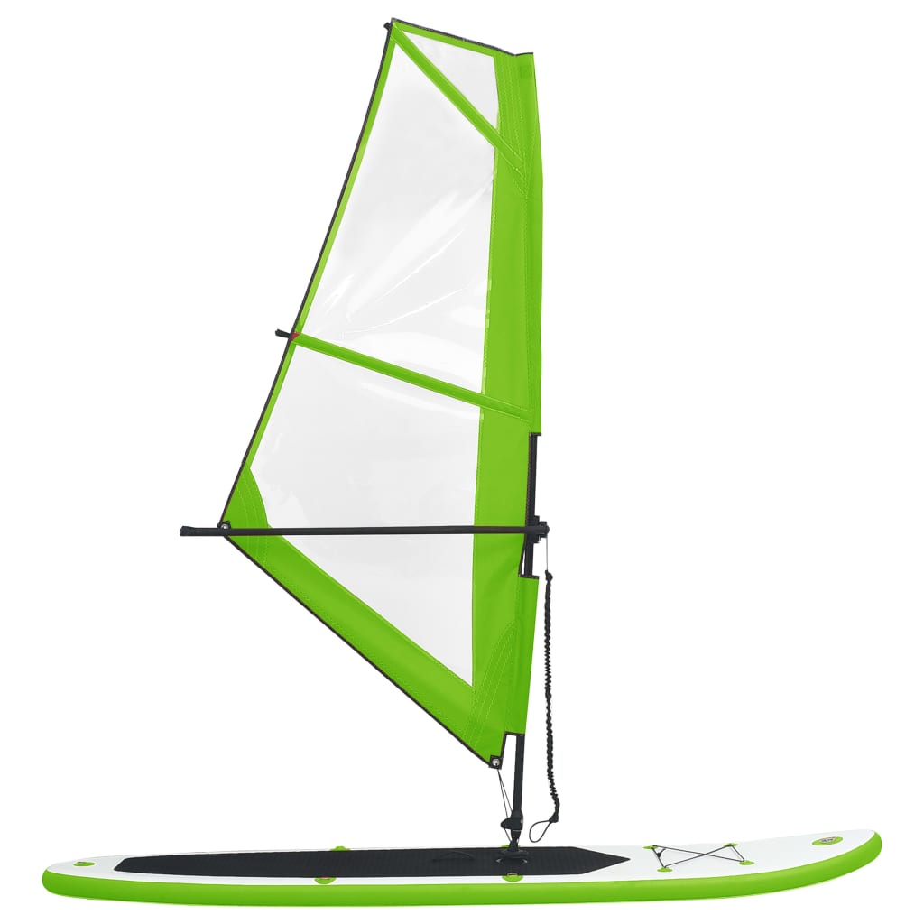 Set Tavola Gonfiabile da SUP con Vela Verde e Bianco 92735