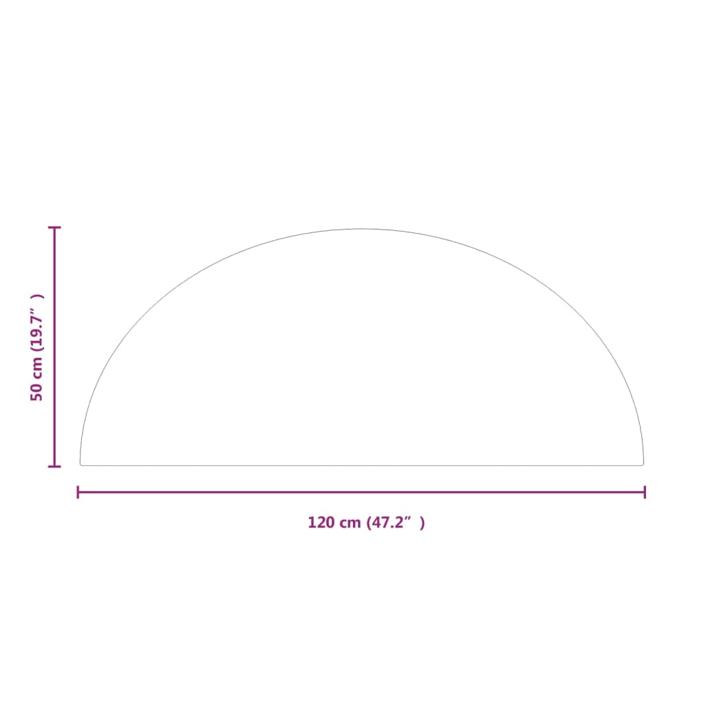 Lastra in Vetro per Caminetto Semicircolare 1200x500 mm 324119