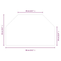 Lastra in Vetro per Caminetto Esagonale 80x50 cm 324133