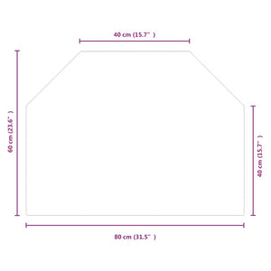 Lastra in Vetro per Caminetto Esagonale 80x60 cm 324134