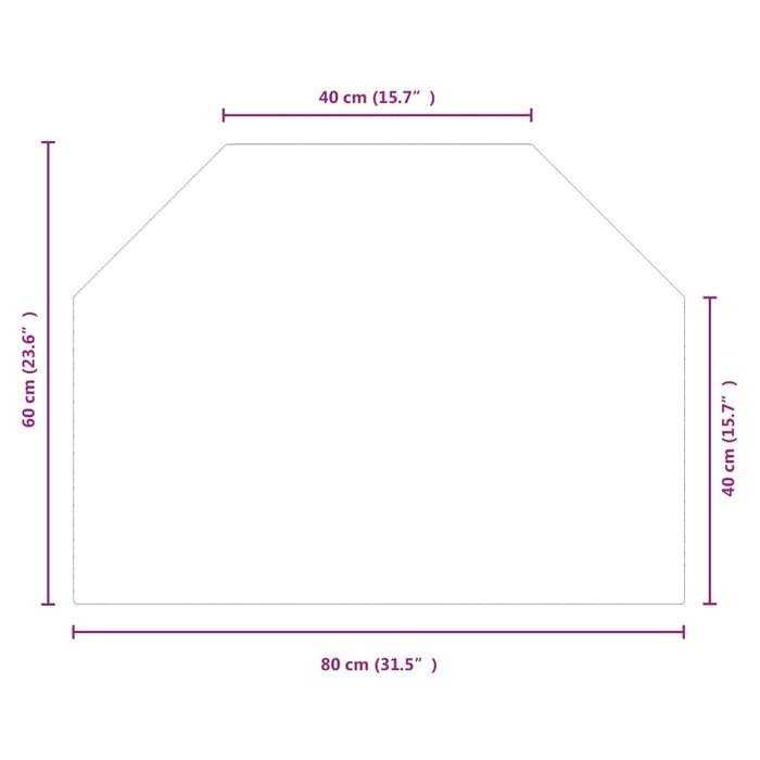 Lastra in Vetro per Caminetto Esagonale 80x60 cm 324134