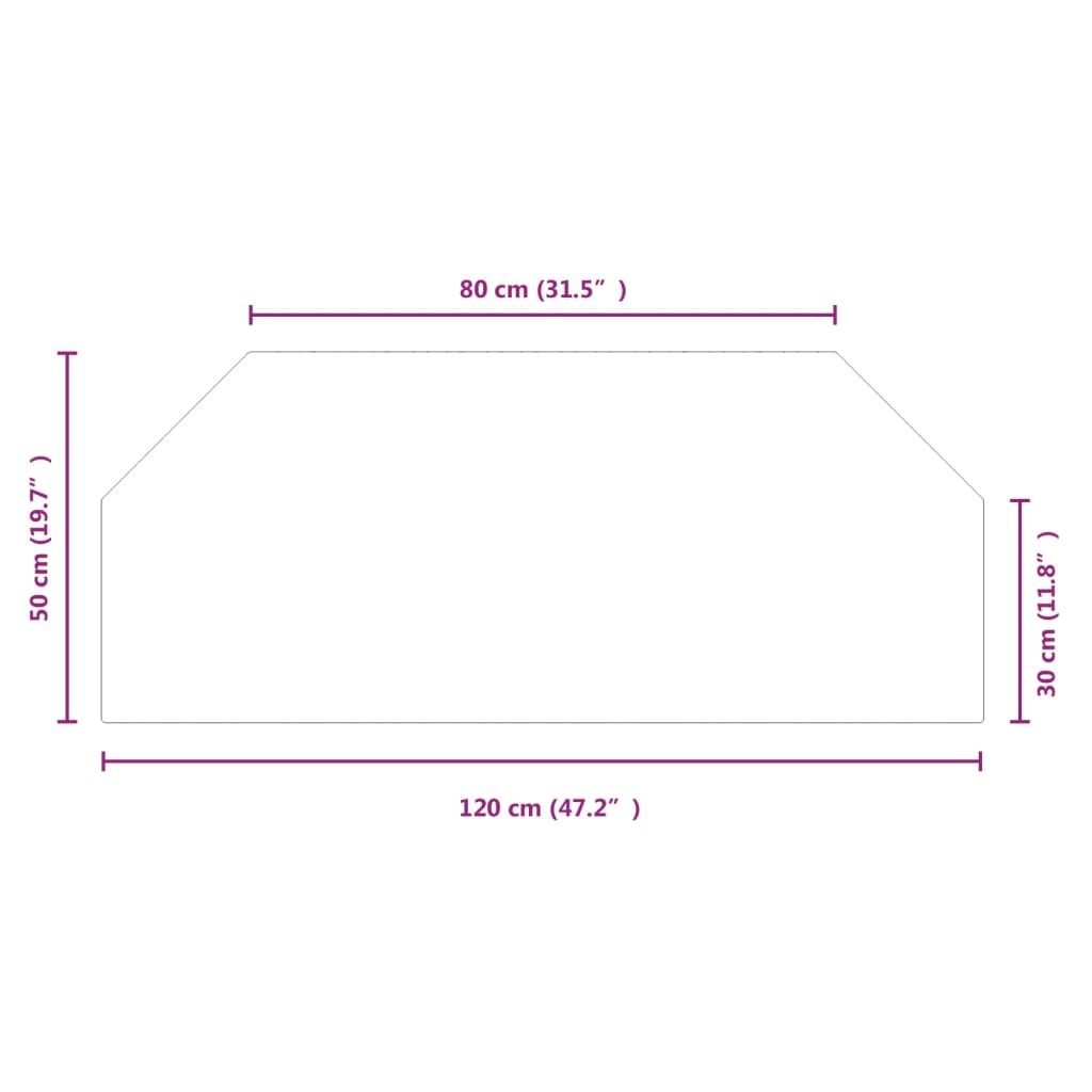 Lastra in Vetro per Caminetto Esagonale 120x50 cm 324137