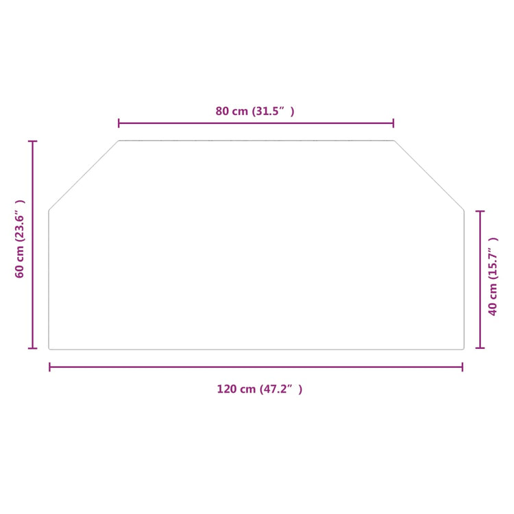 Lastra in Vetro per Caminetto Esagonale 120x60 cm 324138