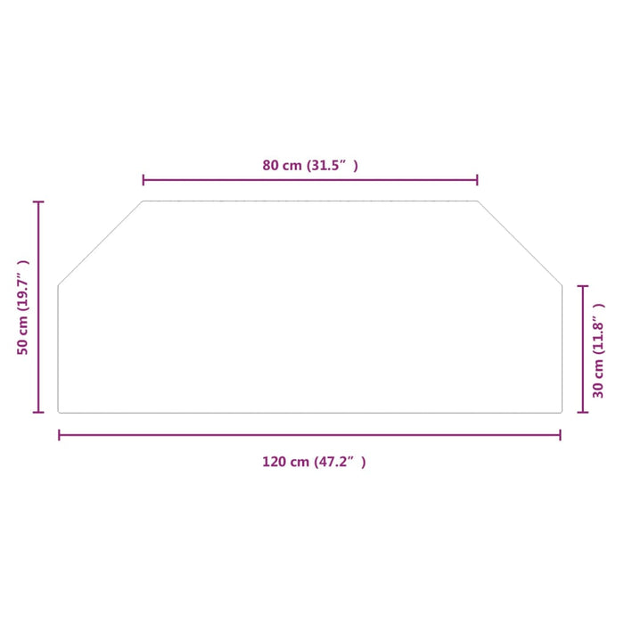 Lastra in Vetro per Caminetto Esagonale 120x50 cm 324143