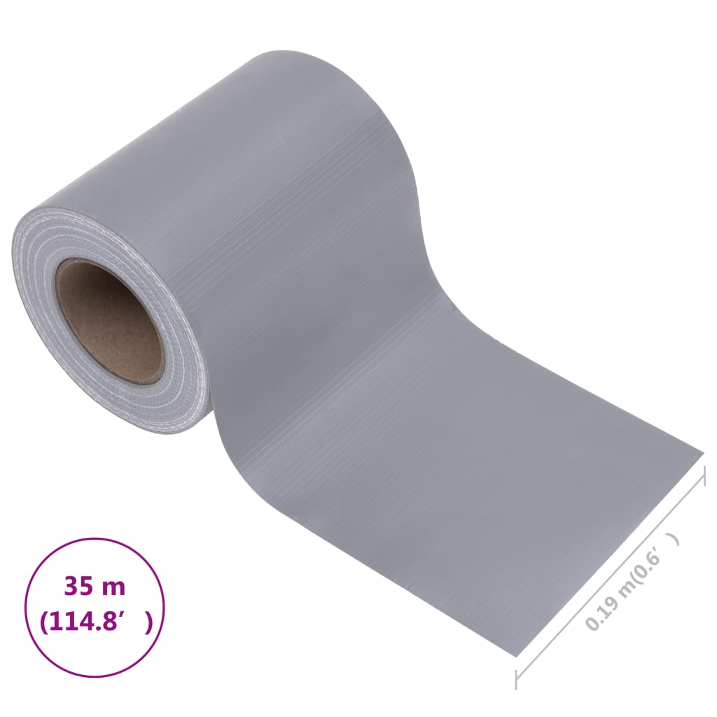 Recinzione Frangivento da Giardino PVC 35x0,19m Grigio Chiaro