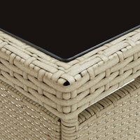 Tavolo da Pranzo da Giardino Beige in Polyrattan e Vetro 310551