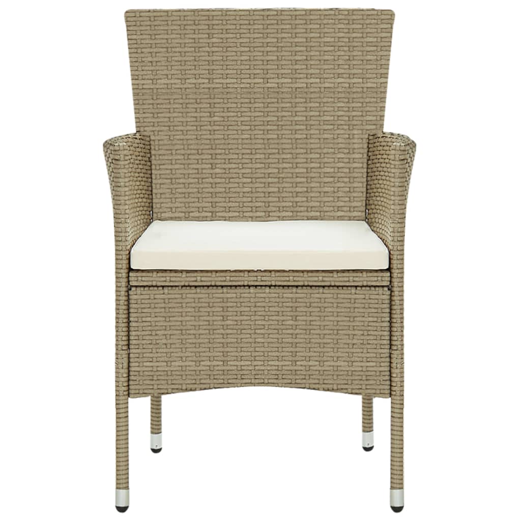 Sedie da Pranzo per Giardino 2 pz in Polyrattan Beige 310553