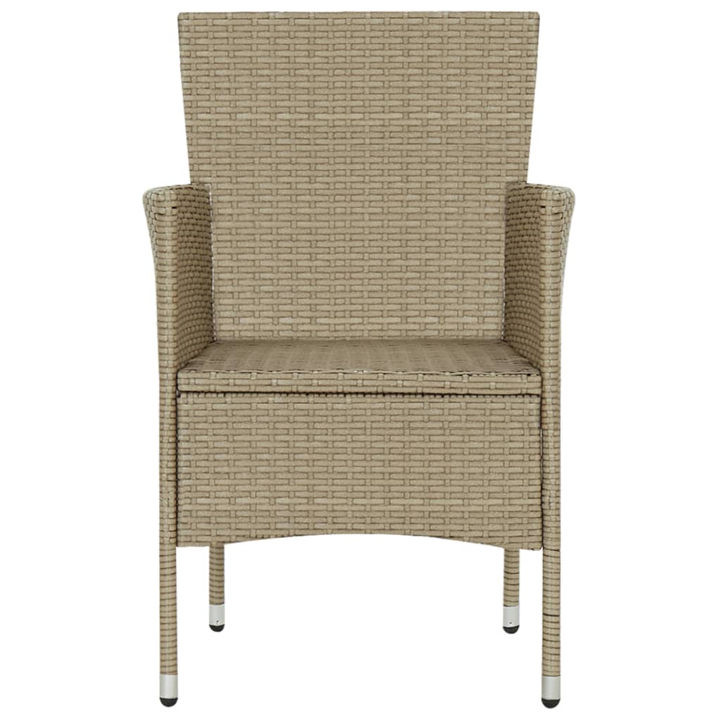 Sedie da Pranzo per Giardino 2 pz in Polyrattan Beige 310553