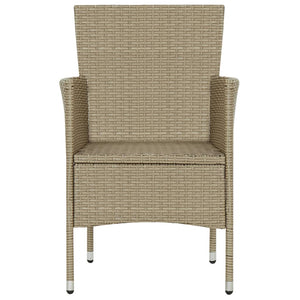 Sedie da Pranzo per Giardino 2 pz in Polyrattan Beige 310553