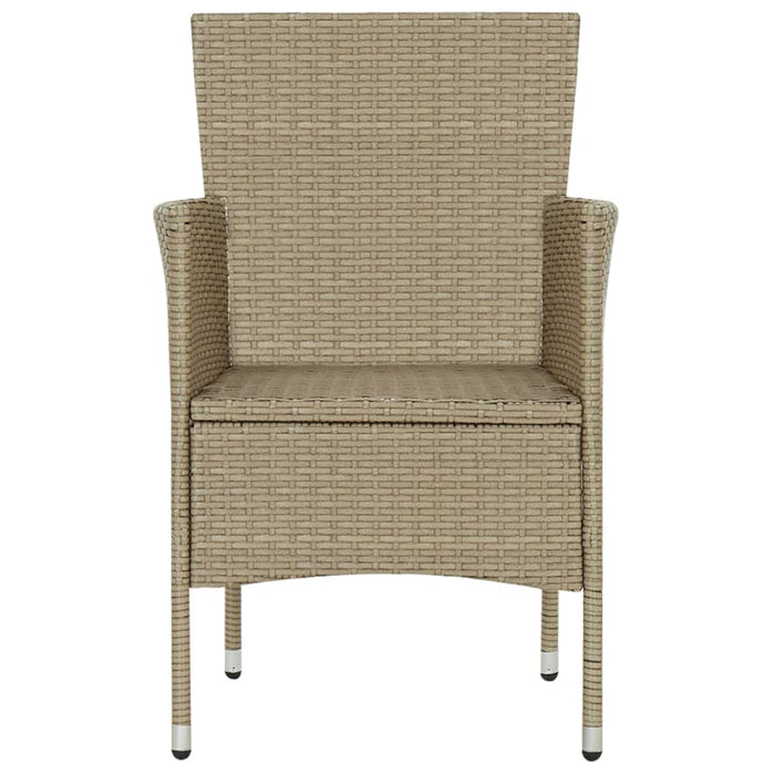 Sedie da Pranzo per Giardino 2 pz in Polyrattan Beige 310553