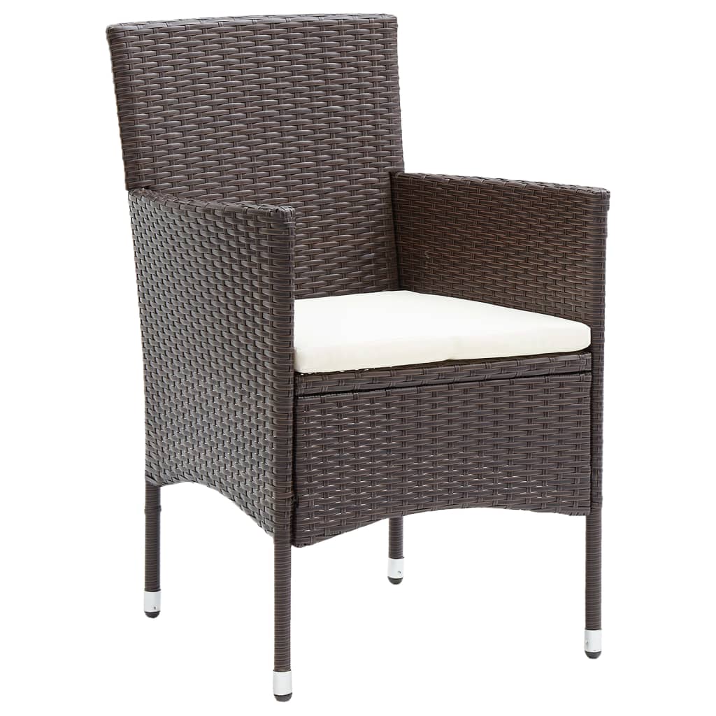 Sedie da Pranzo per Giardino 2 pz in Polyrattan Marrone 310554