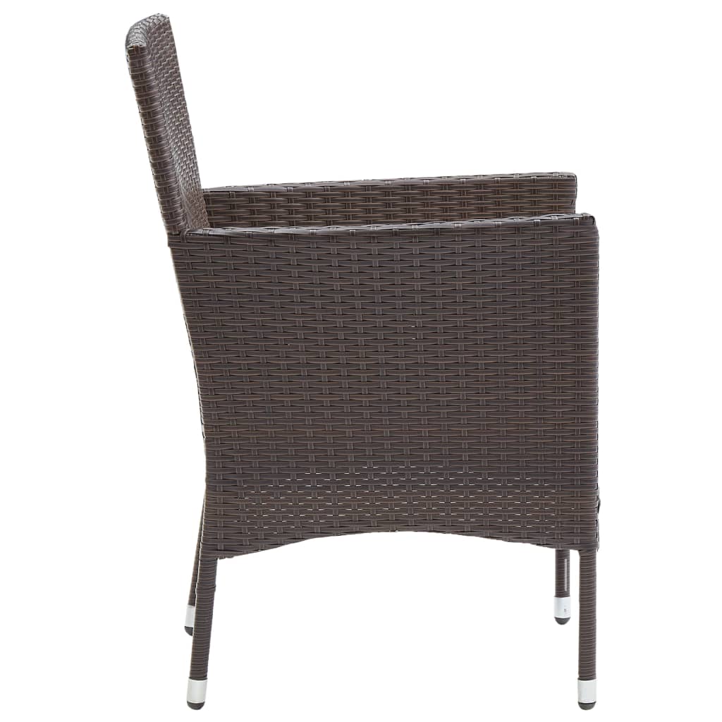 Sedie da Pranzo per Giardino 2 pz in Polyrattan Marrone 310554