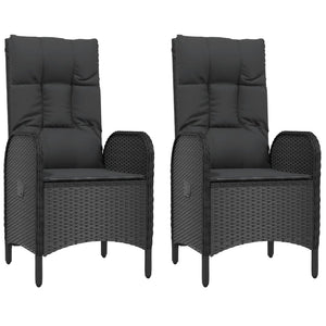 Sedie da Giardino 2 pz in Polyrattan Nero cod mxl 5721