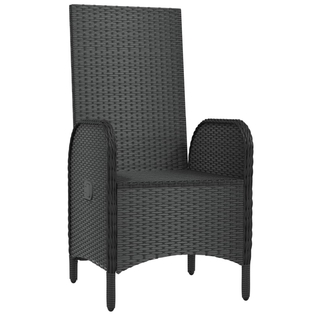 Sedie da Giardino 2 pz in Polyrattan Nero cod mxl 5721