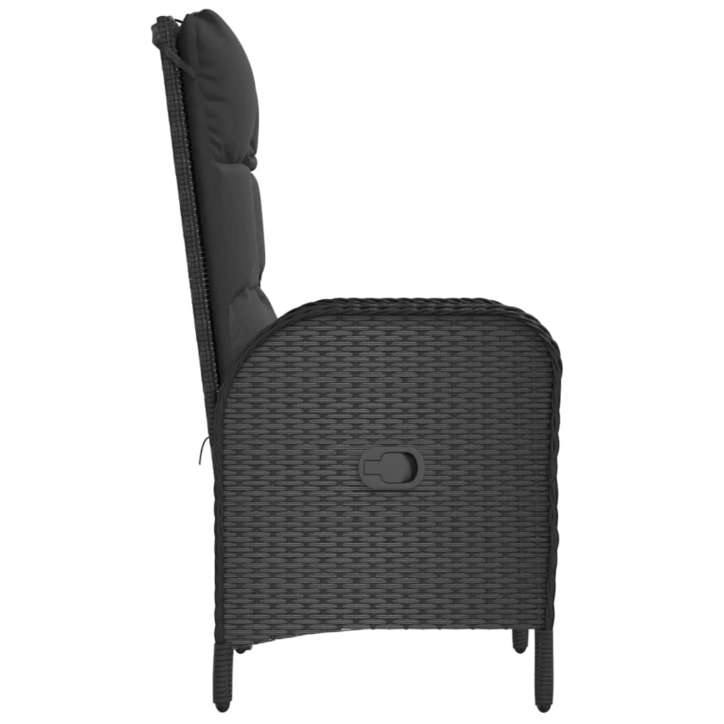 Sedie da Giardino 2 pz in Polyrattan Nero 310561