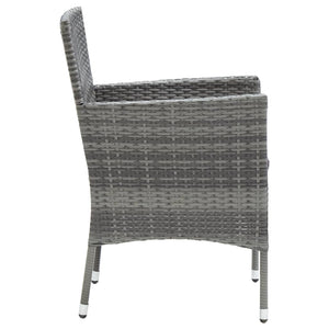 Sedie da Pranzo per Giardino 4 pz in Polyrattan Grigio cod mxl 6873