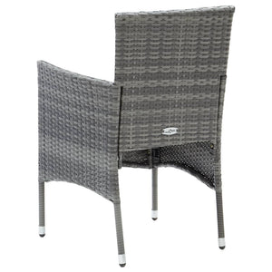 Sedie da Pranzo per Giardino 4 pz in Polyrattan Grigio cod mxl 6873