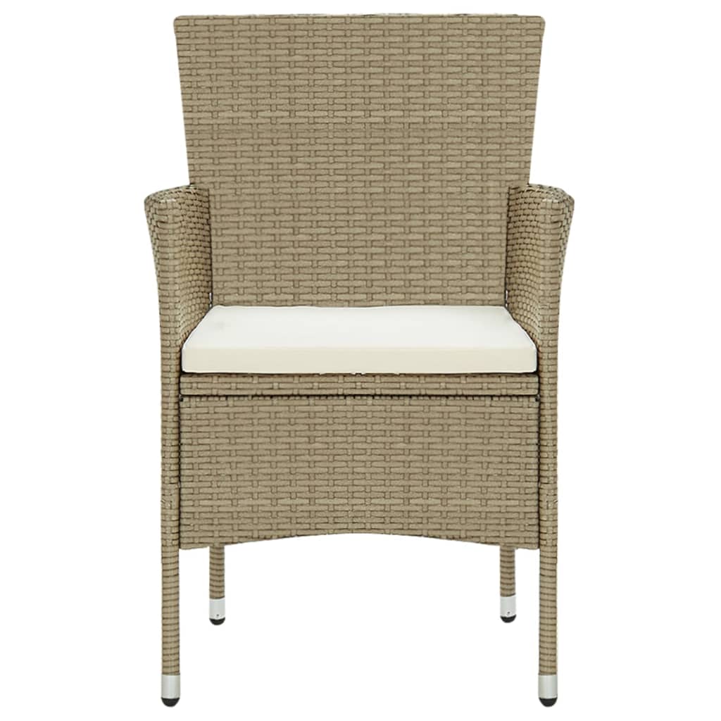 Sedie da Pranzo per Giardino 4 pz in Polyrattan Beige cod mxl 8963