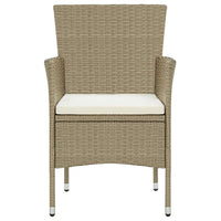 Sedie da Pranzo per Giardino 4 pz in Polyrattan Beige cod mxl 8963