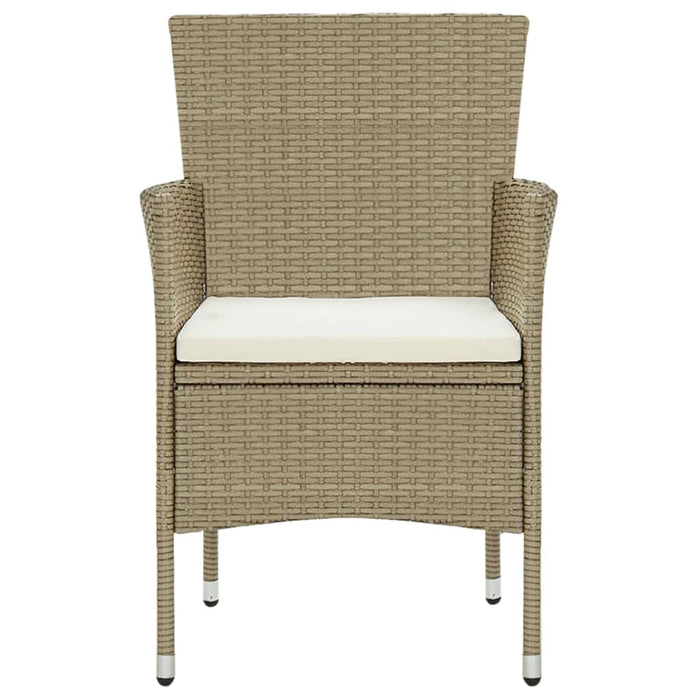 Sedie da Pranzo per Giardino 4 pz in Polyrattan Beige cod mxl 8963