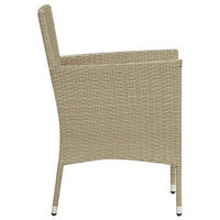 Sedie da Pranzo per Giardino 4 pz in Polyrattan Beige cod mxl 8963