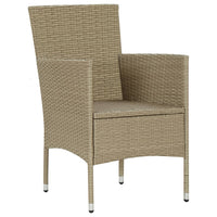 Sedie da Pranzo per Giardino 4 pz in Polyrattan Beige cod mxl 8963