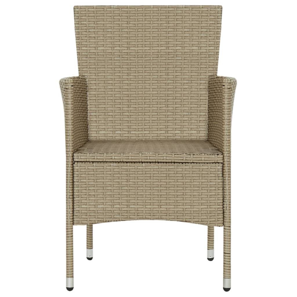 Sedie da Pranzo per Giardino 4 pz in Polyrattan Beige cod mxl 8963