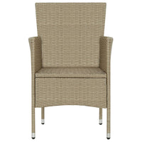 Sedie da Pranzo per Giardino 4 pz in Polyrattan Beige cod mxl 8963