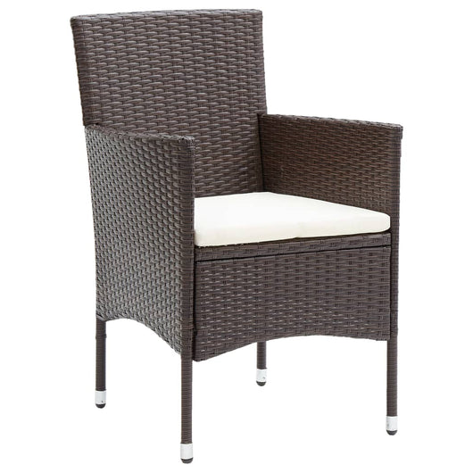 Sedie da Pranzo per Giardino 4 pz in Polyrattan Marrone 310565