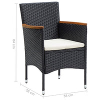 Sedie da Pranzo per Giardino 4 pz in Polyrattan Nero 310566